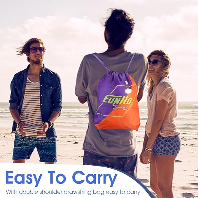 EunHo Regulation Cornhole Bags Set of 8 - Dual Sided Slick and Stick Cornhole Bean Bags for Tossing Game Professional All Weather Pro Corn Hole Bags with Tote Bag