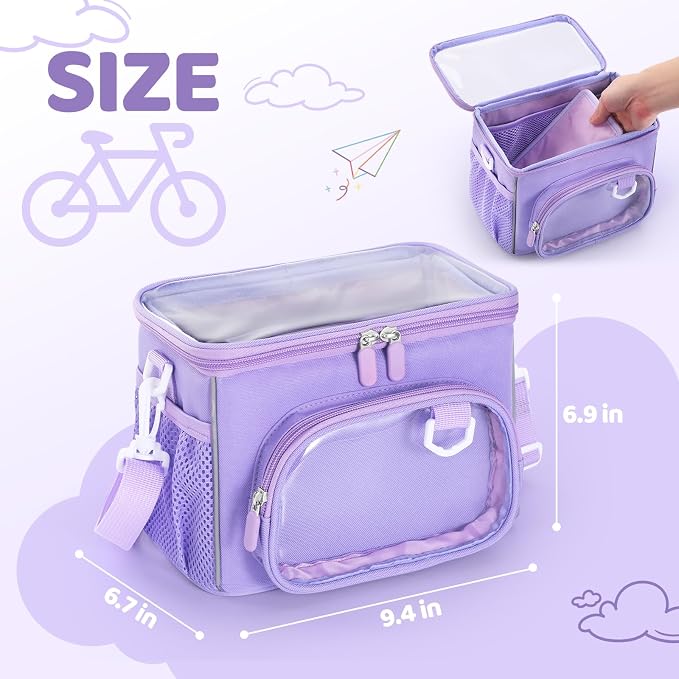 Kids Bike Basket, Front Frame Handlebar Bag for Toddler Scooter Tricycle Bicycle, Cute Small Fabric Bicycle Basket for Boys & Girls,