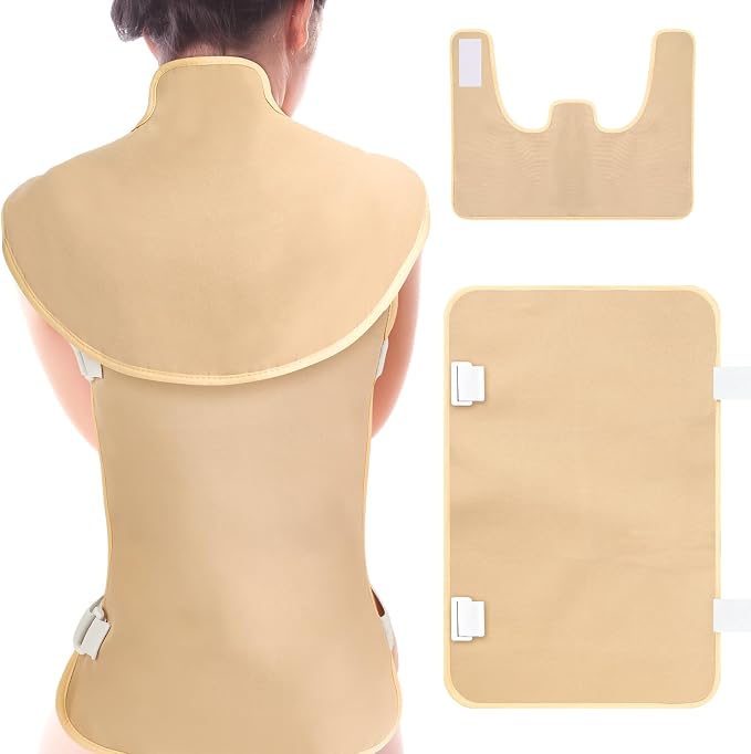 Timgle 2 Pcs Shoulder Castor Oil Pack Wrap Flannel Cotton Castor Oil Packs with Back Castor Oil Pad Reusable Massage Castor Oil Pack Kit for Liver Body Massage, Castor Oil Not Included