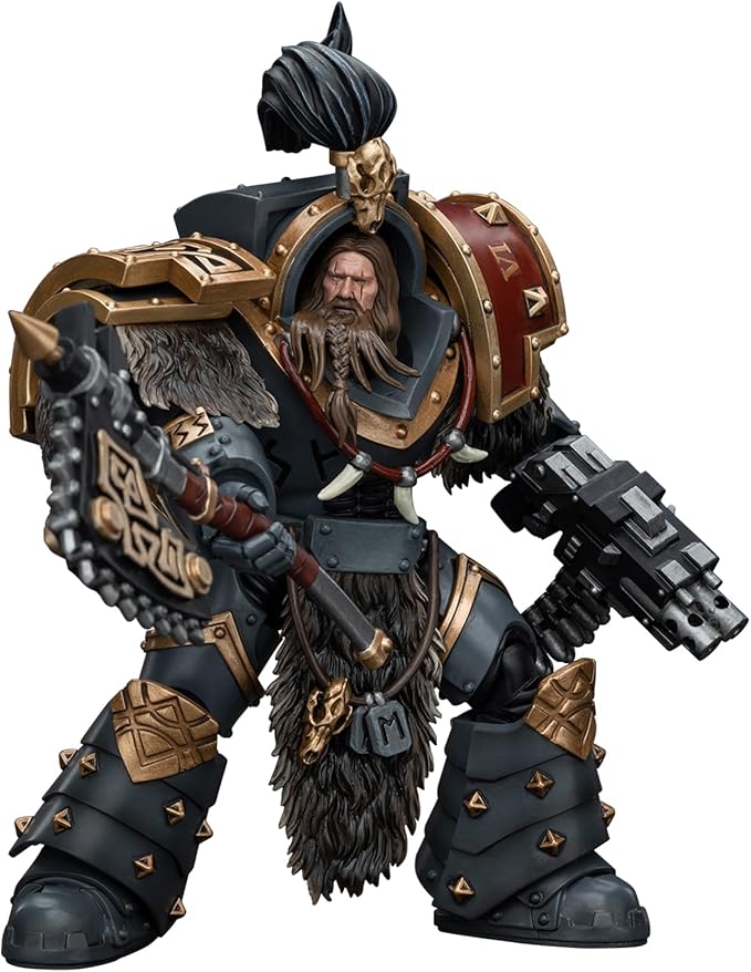 JOYTOY Warhammer 40K 1/18 Action Figures, Space Wolves Varagyr Wolf Guard Squad Varagyr Terminator 2 Perfect for Collectors & Decor, Ideal Gift for Birthdays, Christmas, Character Figure - JT5772