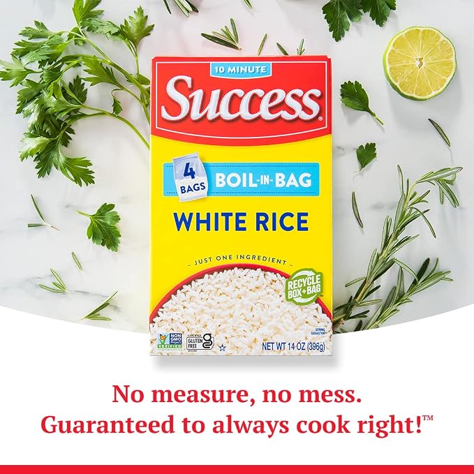 Success Boil-in-Bag Rice, White Rice, Quick and Easy Rice Meals, 14-Ounce Box (Pack of 3)