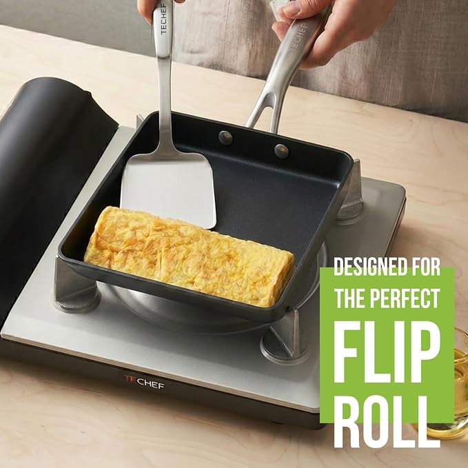 TECHEF - Onyx Collection, Nonstick Tamagoyaki Japanese Omelette Pan/Egg Pan (PFOA Free), Made in Korea