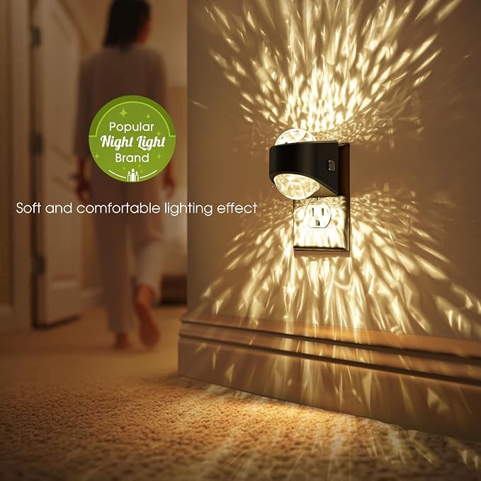 Night Light, Night Lights Plug into Wall, Projector Night Light | 4 Pack, Soft White, Dimmable Brightness Dusk to Dawn LED Nightlight for Kids, Bedroom, Bathroom, Home Decor, Gaming Room