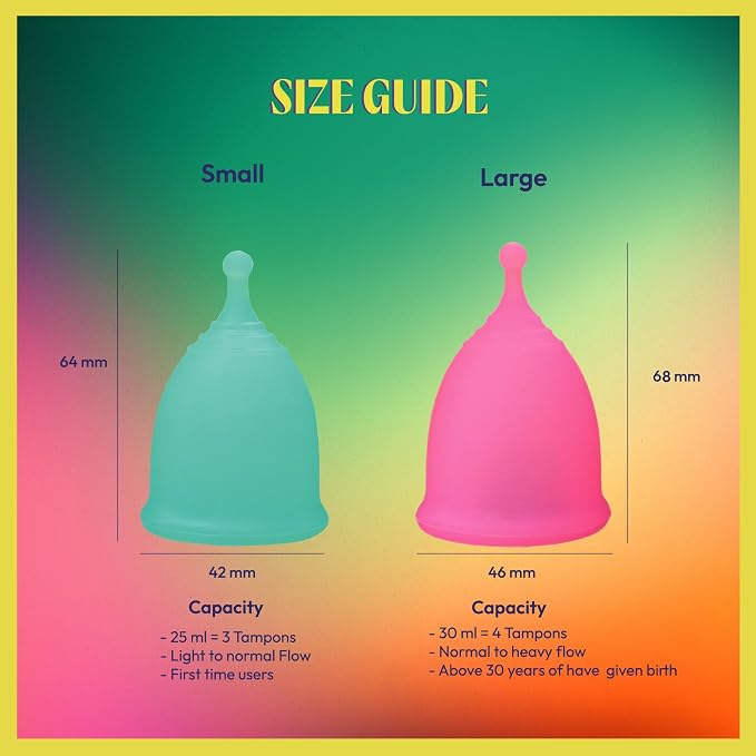 JAZZ Cup Soft Menstrual Cups – with Travel-Cotton Pouch – Reusable, 12-Hour Protection, 100% Medical-Grade Silicone – Period Cup - Tampons & Pad Alternative for Feminine Care (Small)