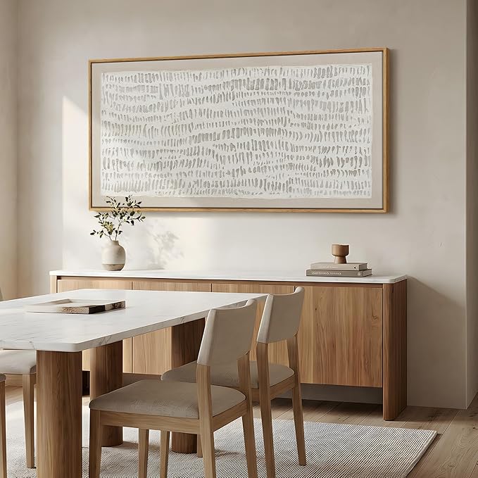 Large Framed Neutral Abstract Wall Art, Beige Minimalist Vertical Canvas Prints Paintings Artwork for Walls, Modern Wabi-Sabi Pictures Wall Decor for Hallway Living Room Bedroom Dining Room, 30x60 In