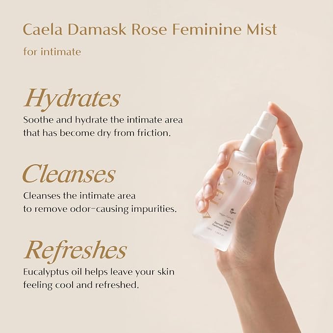 CAELA Feminine Spray, pH-Balanced Care for Intimate Area, Odor Control, Daily Freshness & Hydration, Triple Lactobacillus Ferment Complex, Travel Essential for Women, Gym & Daily Care, 1.69 Fl Oz
