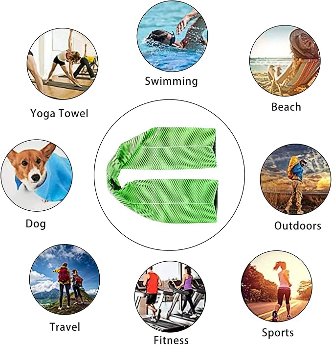 Ponpon 30pcs Cooling Towel Ice Towel Cooling Towels for Neck and Face Microfiber Cooling Towel for Gym, Travel, Yoga, Camping, Running, Outdoor Sport (10 Colors)