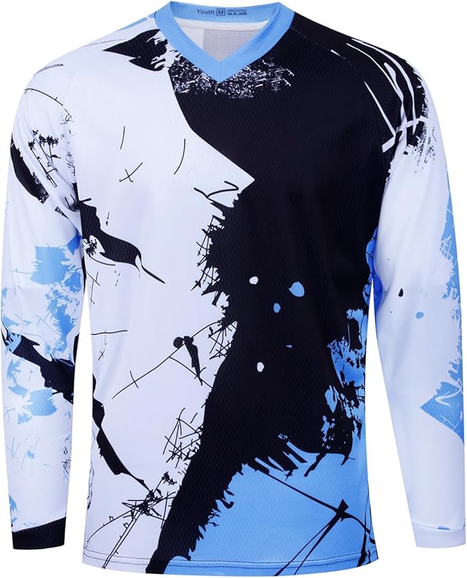 Weimostar Dirt Bike Jersey Youth Long Sleeve Off-Road Motocross Downhill Cycling t Shirt MTB Bicycle Biking Top for Boy Girl