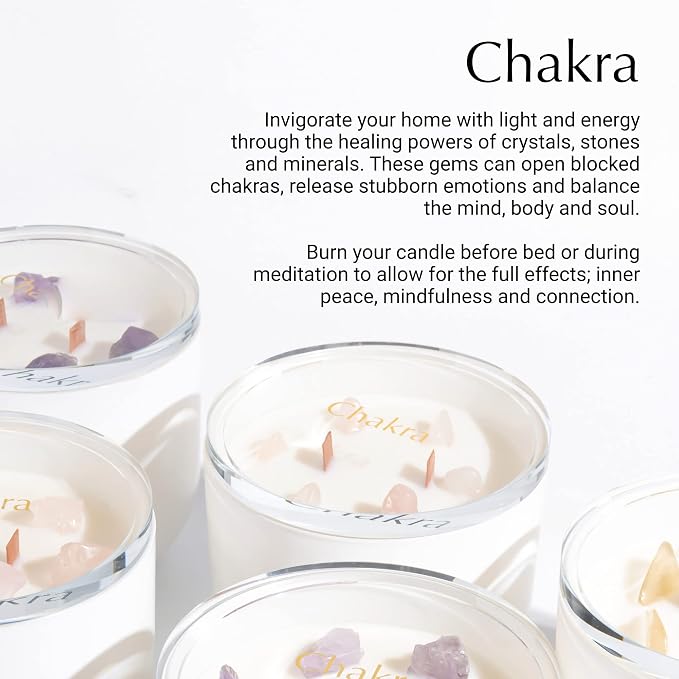 Hidden Label Healing Crystal Candle, Citrine-Energy Crystal Candle, Wood Wicks Scented Crackling Candles, Real Crystals Aromatherapy Candle Gifts for Women,Cute 12oz