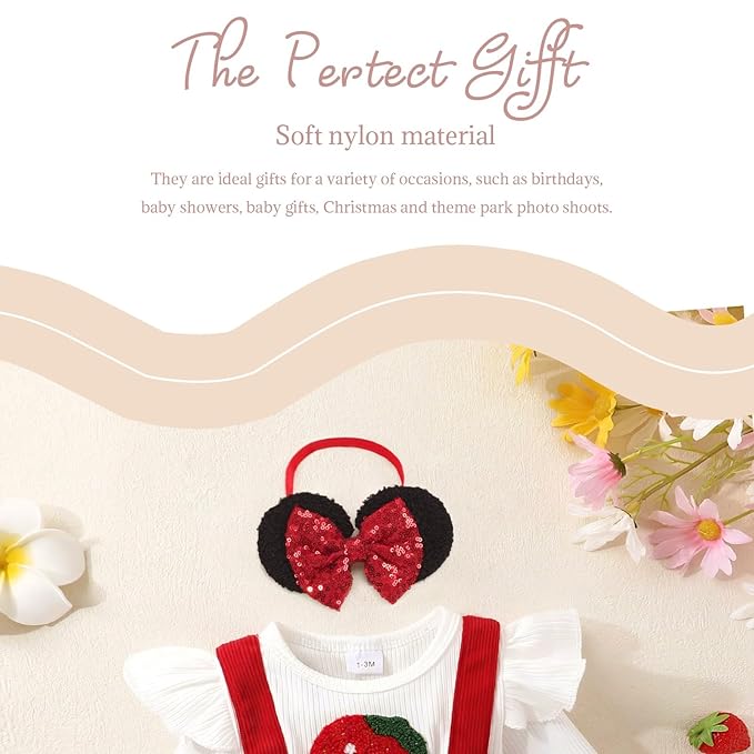 3PCS Baby Girl Mouse Ears Thin Headbands with Sequin Bow, Soft Nylon Hairband, Theme Park Headwear, Hair Bow Headband for Toddler, Kids, Party Supplies