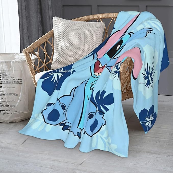 Cute Throw Blanket, Cartoon Printing Blanket, 50x 60 Inches Soft Cozy Flannel Fleece Blanket for Bed Couch Sofa Travel