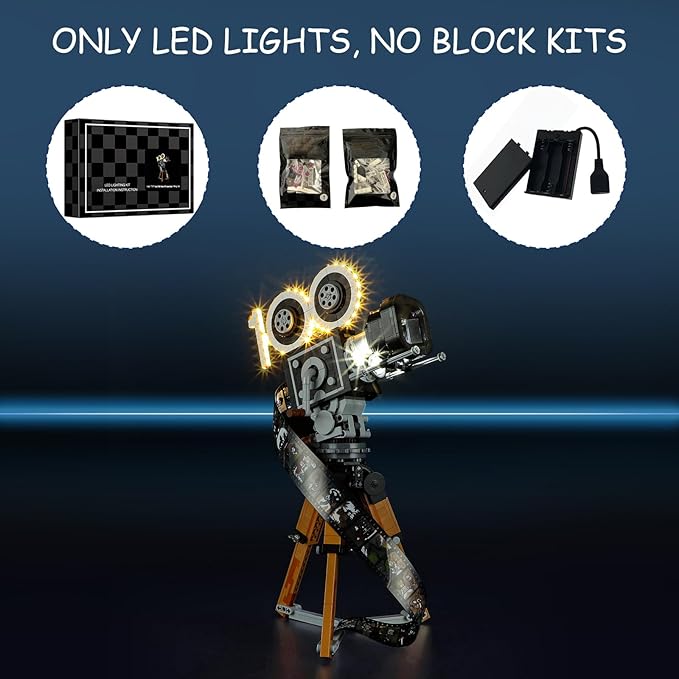 LED Light Kit for Lego 43230 Walt Disney Tribute Camera Set, Compatible with Lego 43230 Building Blocks Model(Not Include Blocks Set)