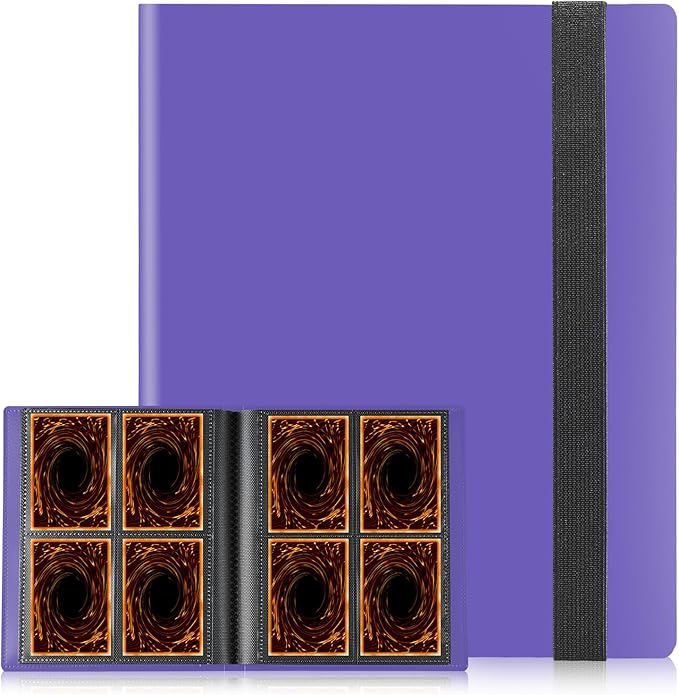 Card Binder, Upgraded 4 Pockets Trading Card Binder for Cards, Mini Collection Card Album, 160 Pockets Mini Card Book Holder - Purple