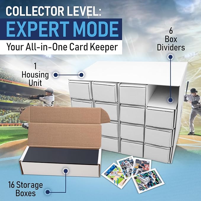 Premium Trading Card Box Storage For Sports, Baseball, Football, Basketball, MTG & TCG Collector | Baseball Card Storage Boxes & Organizer For Magic Sorter Bulk. Sports Holder For Collection.