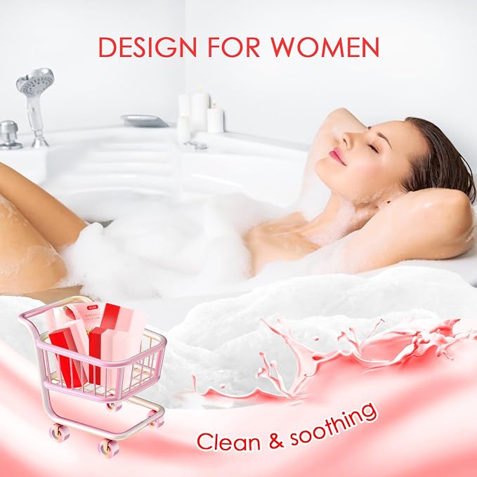 2 Pack Yoni Soap Bars, Natural Vaginal Wash for Women Feminine Wash Vaginial Deodorants pH Balance, Eliminates Odor, Feminine Cleansing Bar Soap Vaginal Care Soap, Handmade Strawberry Body Soap