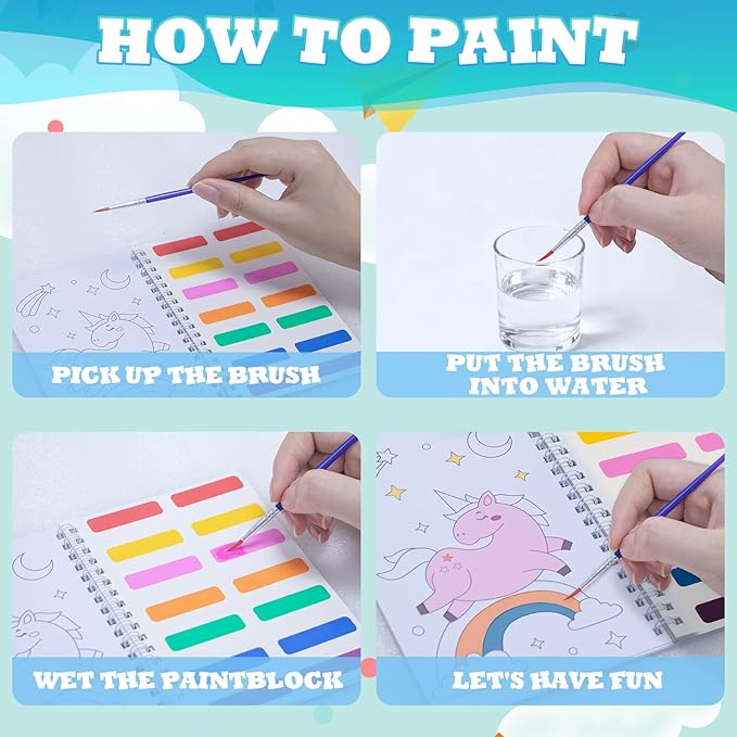 Hoarecal Water Coloring Books for Kids Ages 4-8, 24 Mini Coloring Books for Kids Bulk Party Favors, Birthday Goodie Bags Stuffers Return Gifts Small Arts Crafts School Classroom Prizes Travel