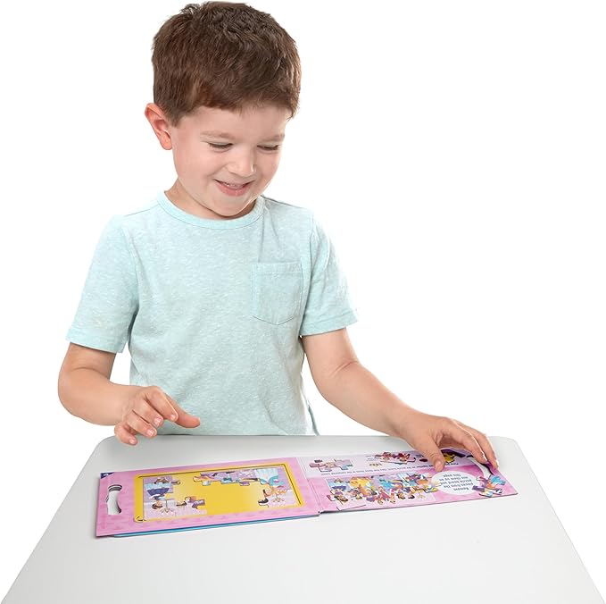 Melissa & Doug Take-Along Magnetic Jigsaw Puzzle Set – Princesses (2 x 15 Piece) Travel Activity Toy for Preschoolers and Kids Ages 3+