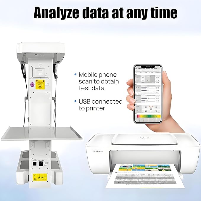 Professional Body Composition Analyzer,Body Fat Scale, Body Composition Analyzer, Body Fat Detection Equipment, Professional-Grade Analyzer, Muscle Detection and Analysis White