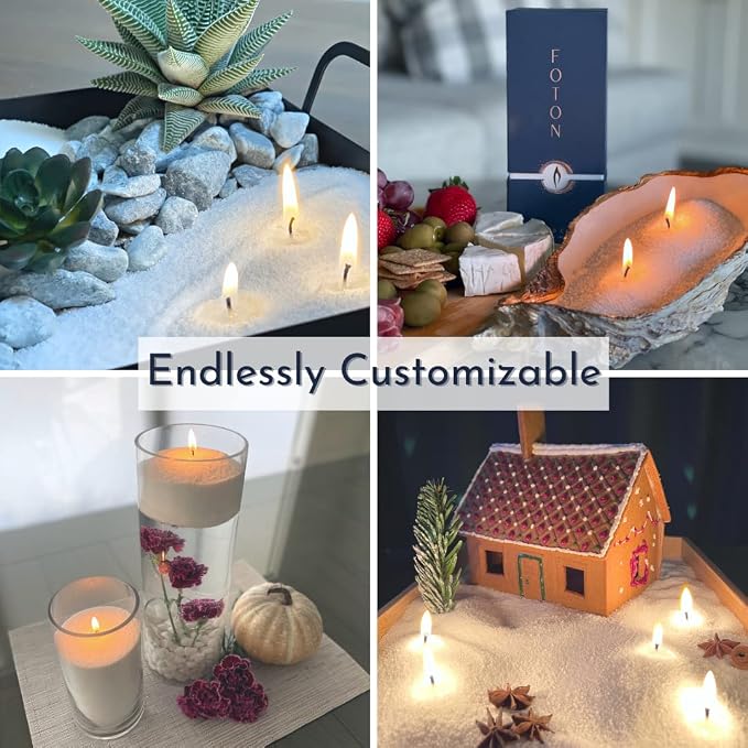Foton Pearled Candle 18 Oz - Mulled Magic Fall Scent Non Toxic Luxury Long Lasting Powder Wax Sand Candles up to 120 Hours - Refillable Pearl Foton Candle Sand with 30 Wicks