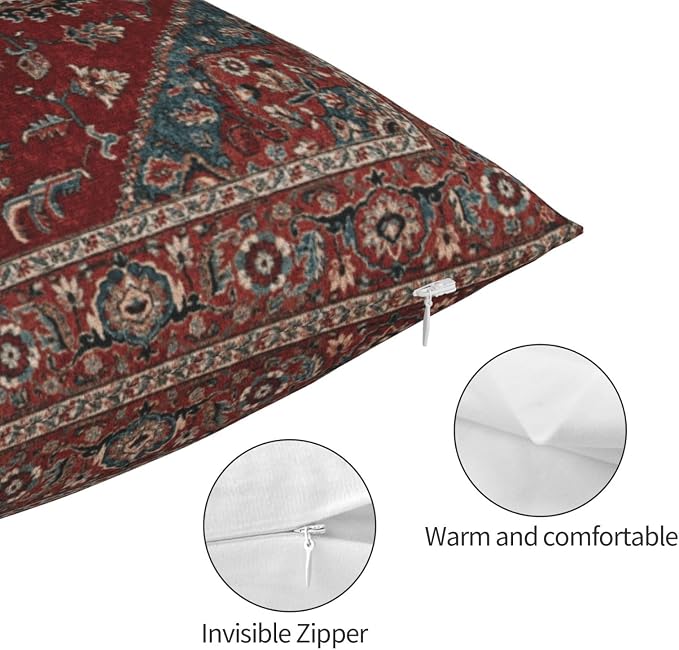 Red Persian Carpet - Persian Vintage Antique Carpet Pillow Covers Decorative Lumbar Throw Pillowcase 12x20 Inch Couch Cushion Cover For Home Decor Living Room Bedroom College Dorm Bed Car Sofa