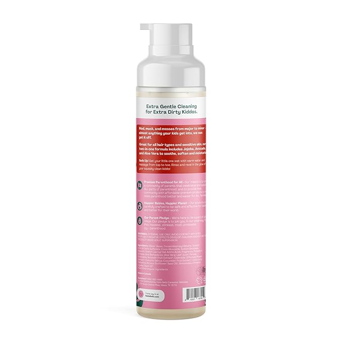 Hello Bello Watermelon Shampoo and Body Wash, Hypoallergenic, Dermatologist and Pediatrician Tested Formula for Babies and Kids, 10 FL Oz (Packaging may vary)