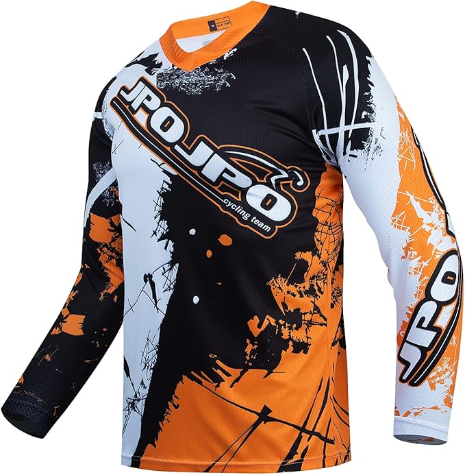 Boy Girl Cycling Jersey Kids Mountain Bike Motocross Long Sleeve Shirt Biking Tops 4-14 Years