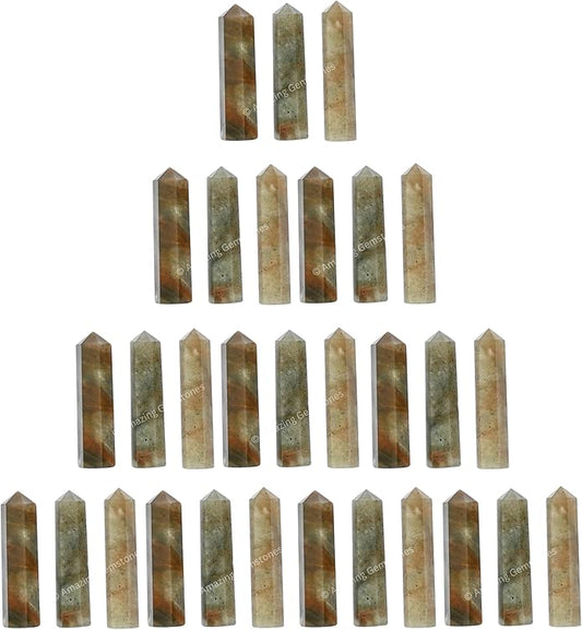 Amazing Gemstone Crystal Points Bulk Healing Crystals & Stones - Premium Single Terminated Healing Wand Point Bulk Crystals for Crafts, Crystal Grid, DIY Work