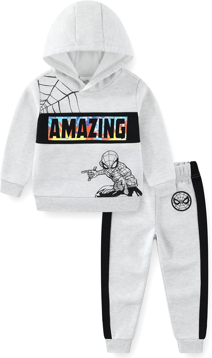 Marvel Spider-Man Boys Hoodie and Pants Set for Toddlers and Big Kids