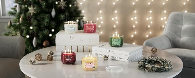 Candle-lite Holiday Scented Candles, Blend of Cinnamon with Nutmeg and Clove, 10 oz 3-Wick Jar Candle, Proudly Poured in USA, Christmas Home Decor, 40 Hours of Burn Time, Holiday Gift for Men & Women