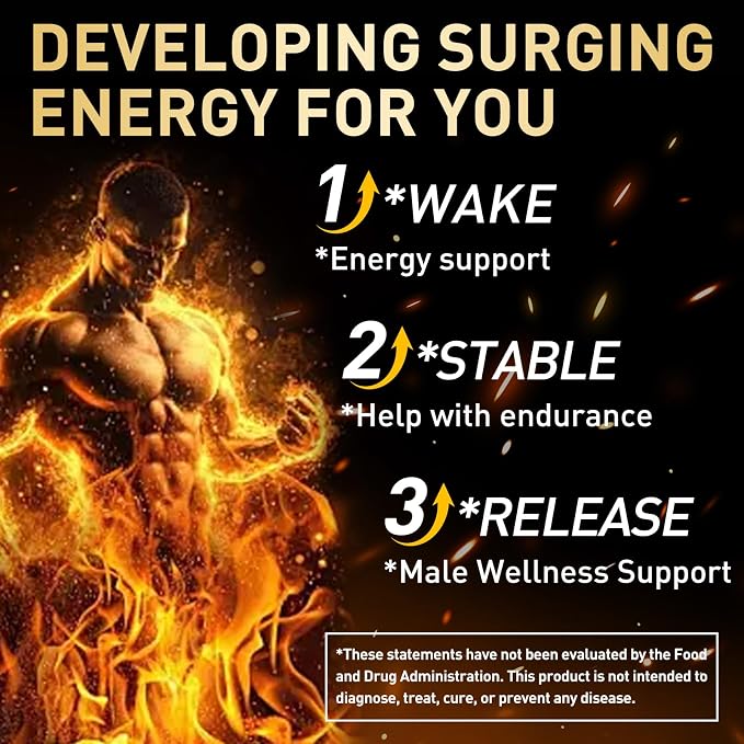 XKQ Vitality Supplement – Daily Energy & Performance Formula for Adult Men | Supports Circulation, Stamina & Confidence | Herbal & Amino Blend | 30 Tablets | 3rd Party Tested