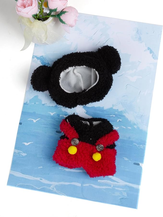 17cm Doll Clothes for Labubu - Plush Clothes for Dolls Outfit - Accessories for 17cm Dolls Clothes -Kawaii Mickey Costume, No Doll Included