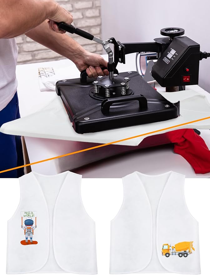 24 Pcs Kids White Vest Bulk Unfinished Dress Up Vest Children Blank DIY Career Role Play Costume for Boys Girls Halloween Birthday Paint Party