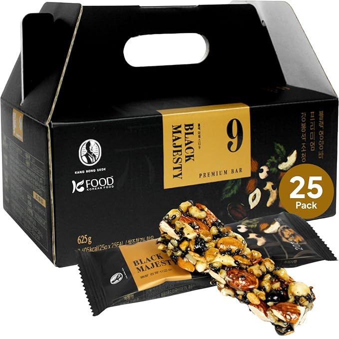 Korean Food KANG BONG SEOK Jocheong Gangjeong Nut Bars, Vegan, 25 Count | Vegan nut bars made with traditional jocheong syrup, individually wrapped for breakfast or snacking