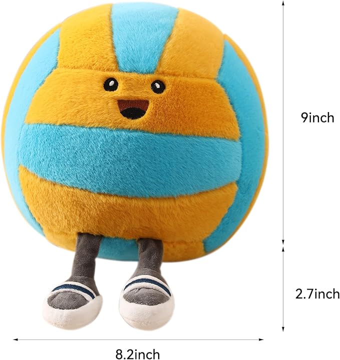 Funny Volleyball Pillow with Legs – Cute Stuffed Animal Toy for Boys Girls, Volleyball Throw Pillow Gift for Room Decor, Couch or Bed (Volleyball 11 Inch)