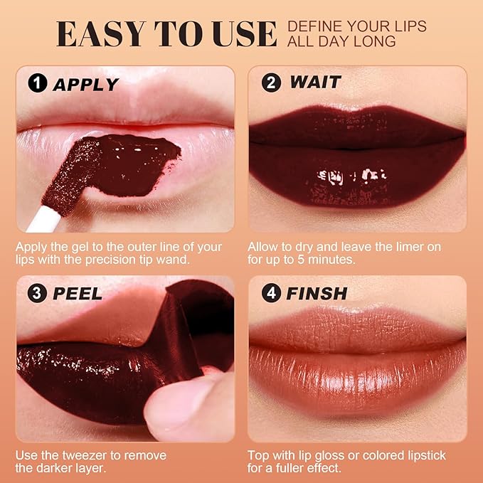 Lip Stain - Long Wear Tattoo Lip Liner, Waterproof & Transfer-proof Peel Off Lip Stain with Matte Finish, Lip Tint For All Skin Types, Great Gifts for Women (#01 Nude, 1 PCS)