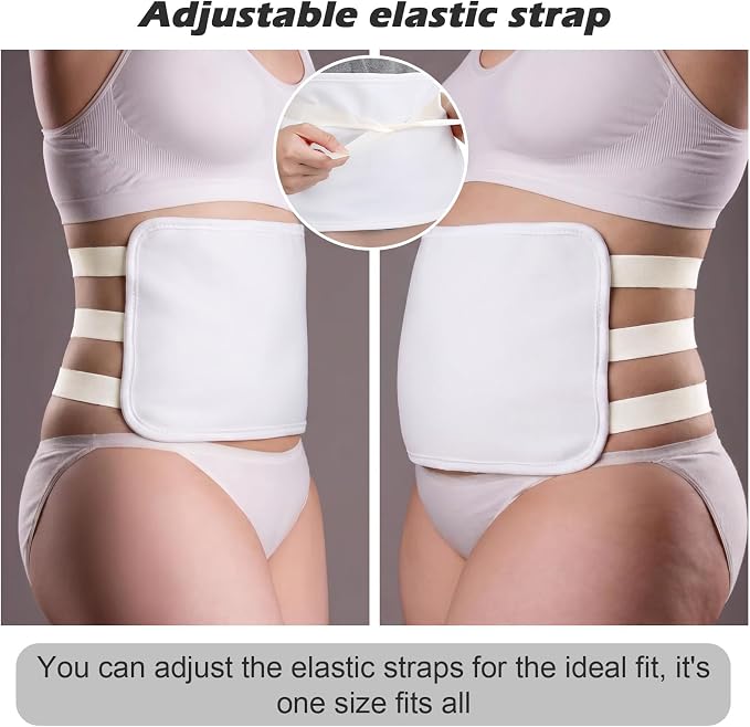Kifmurase Castor Oil Pack Compress Wrap for Liver Detox, White Soft Cotton Organic Castor Oil Wrap for Stomach, Reusable and Mess-Free, Improve Sleep and Digestion(Castor Oil Not Included)