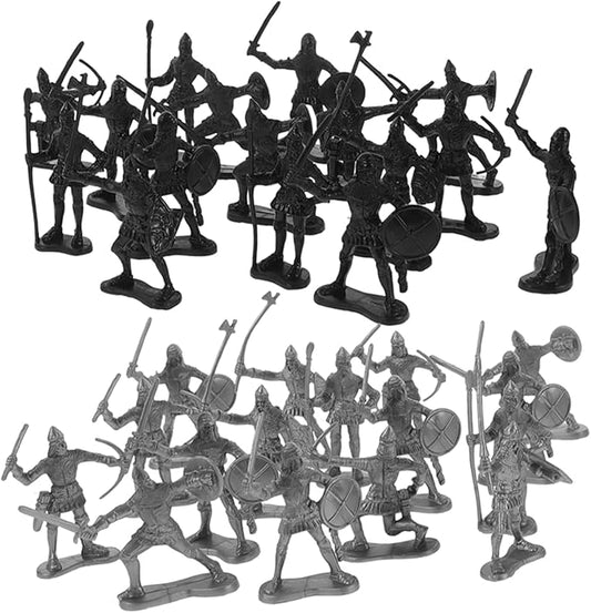 TOYANDONA 60-Piece Medieval Army Men Action Figures Set Miniature Knights and Soldiers for Boys for Castle Play and Imaginative Play