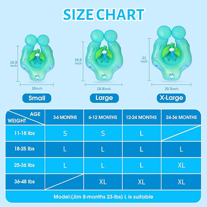 LAYCOL Baby Swimming Float with UPF50+ Sun Canopy Baby Floats for Pool No Flip Overbaby Pool for Baby Age of 3-36 Months