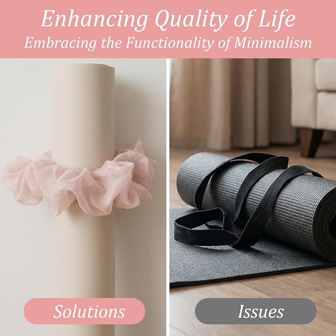 Yoga Mat Scrunchie Stretchable Elastic Chiffon Fabric Yoga Mat Holder Strap Band for Women Men(Mat Not Included)