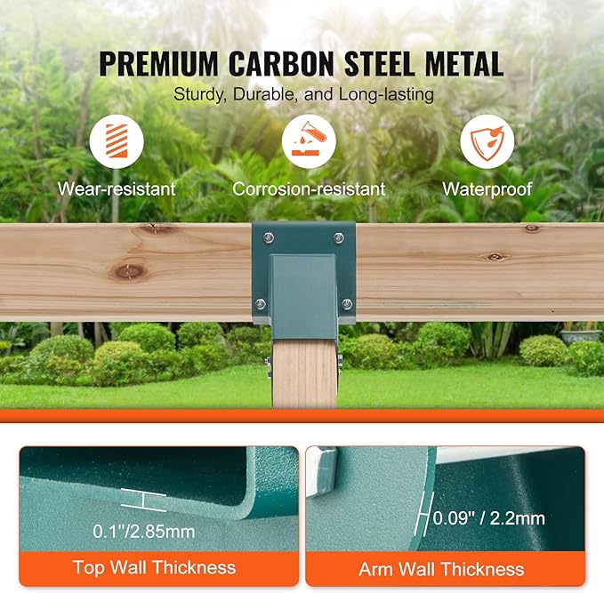 VEVOR A-Frame Middle Swing Set Brackets, Heavy Duty Carbon Steel Swing Set Hardware with Mounting Hardware, DIY Swing Set Bracket Swing Set Kit for 4x4 Legs & 4x6 Beam, Green