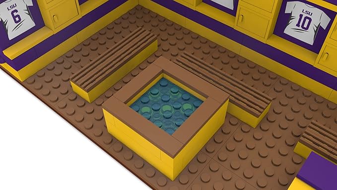 Pro-Lion LSU Tigers Big Locker Room Building Kits - 437 Pieces & Printed Decal Graphics | 3D Bricks Puzzle | Fighting Tigers Football Gifts for Boys, Men & Kids Aged 5+ | Games for Creative Fans