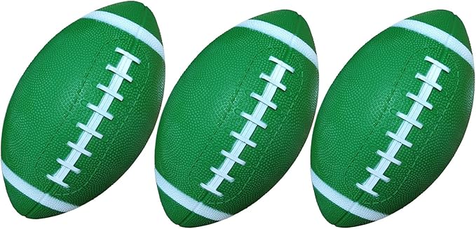 AppleRound 3-Pack 8-Inch Waterproof Footballs for Pool, Beach, & Backyard - Ideal for Water & Land Play - Ball Pump Included, Pee-Wee Junior Size for Kids & Teens