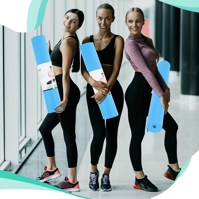 Amylove 12 Pieces Yoga Mats Bulk 68x24x0.12 Inch Exercise Non Slip Fitness Workout Mats for Women Men Home Workout Gym Yoga