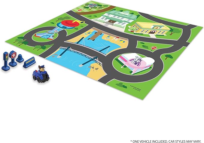 Imaginmat: Deluxe - Paw Patrol - Floor Playmat & Toy Car, 30.5 x 20.5, Character Vehicle & Road Accessories, Durable EVA Foam Mat, Licensed, Kids 3+