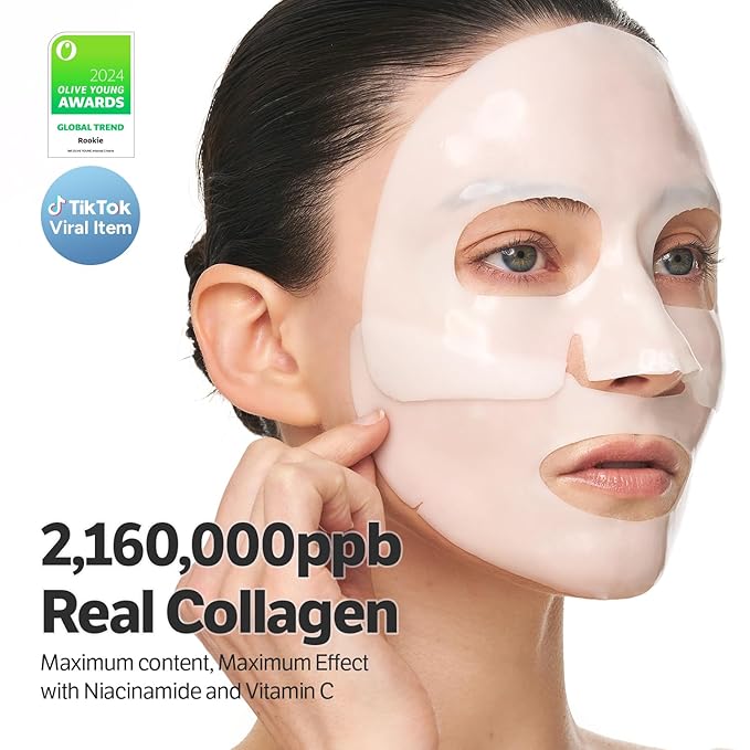 SUNGBOON EDITOR Deep Collagen Niacin-Vita C Overnight Mask | Brightening & Wrinkle Care Mask | 2,160,000PPB Collagen + Niacinamide + Vita C | Korean Skincare, 4ea | Valentines Day Gifts for Woman