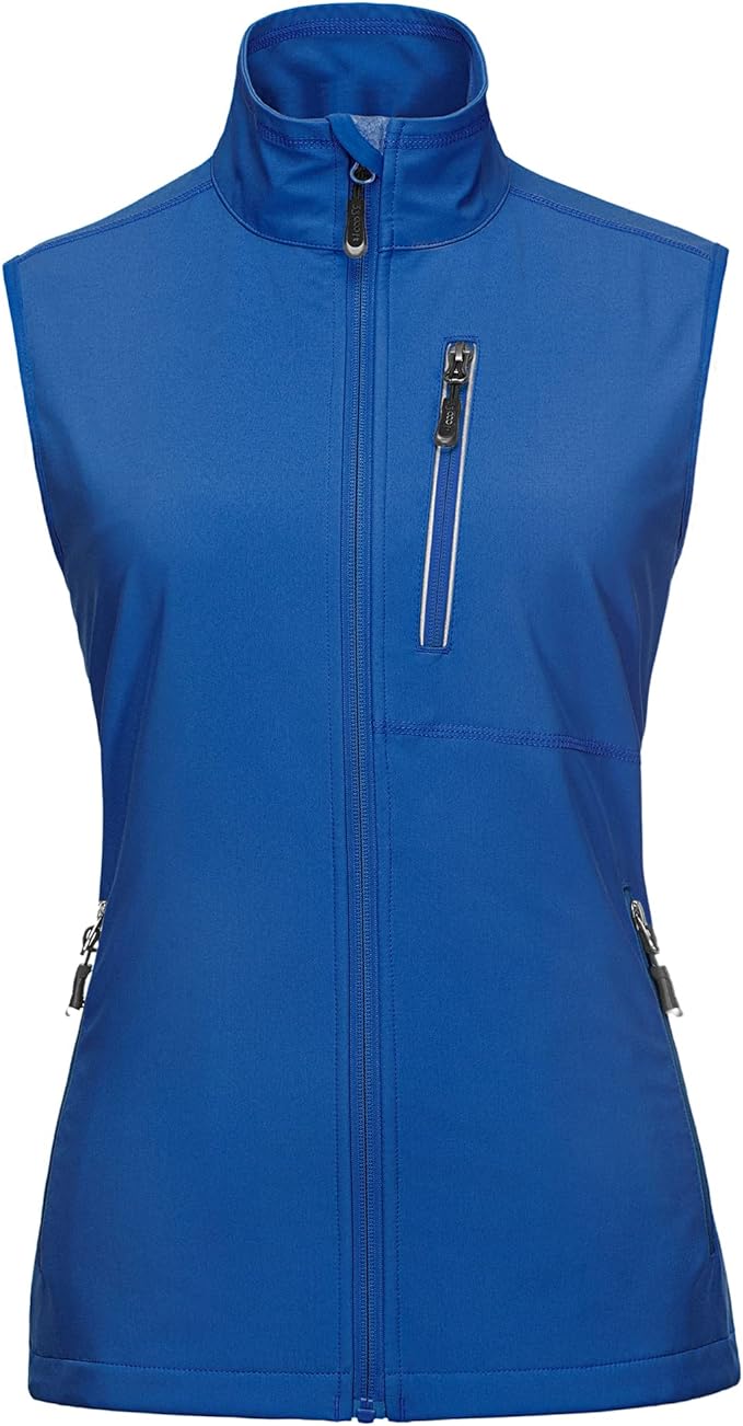 33,000ft Women's Lightweight Running Vest Outerwear with Pockets, Windproof Sleeveless Jacket for Golf Hiking Travel