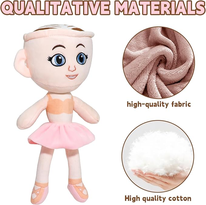 Italian Brainrot Plush,11 inch Ballerina Cappuccina Cute Stuffed Figure Doll for Kids and Adults Inspired Plush Toy