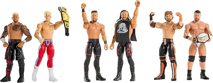 Mattel WWE Main Event Showdown Action Figures 2-Pack with Accessory, Series #24 Tama Tonga & Jacob Fatu Collectible Set, 6-inch
