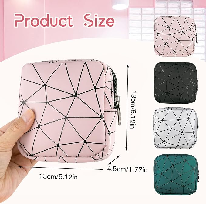 Sanitary Napkin Storage Bags 4 Pcs Menstrual Cup Pouches Nursing Pad Holder Tampon Bags Portable Period Kit Bag Feminine Product Pouch for Girls for Pads and Tampons with Zipper