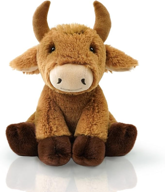 Bull Stuffed Animal Toys, 8.5 Inch Soft and Cuddly Bull Plush Animals Toy, Cute and Realistic Stuffed Animals Gifts for Boys and Girls Soft Toy for Kids